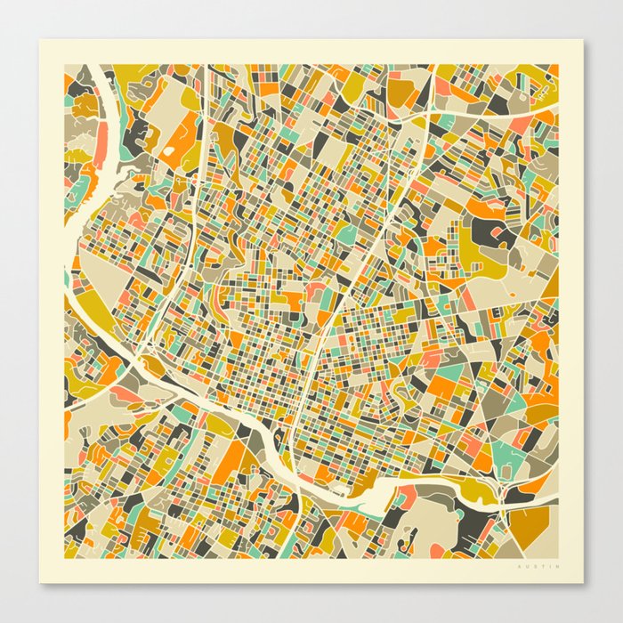Austin Map Canvas Print