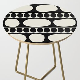 Tribal Art Rock Pattern Black and White Side Table