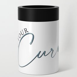 Love Your Curves Body Positivity Design - Curvy Girl Purple Hair Curved Text Can Cooler