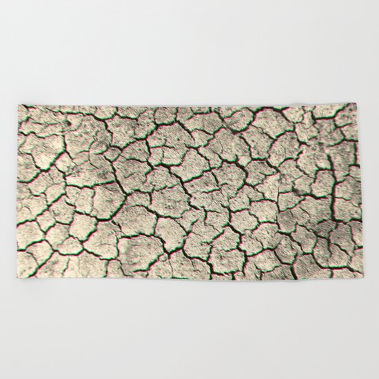 Glitchy desert Beach Towel
