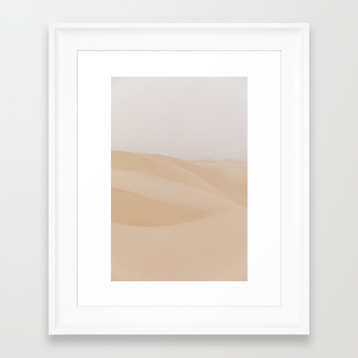 Dune Framed Art Print | Photography, Color, Dunes, Soft, Sand, Pink, Warm, Beige, California, Travel