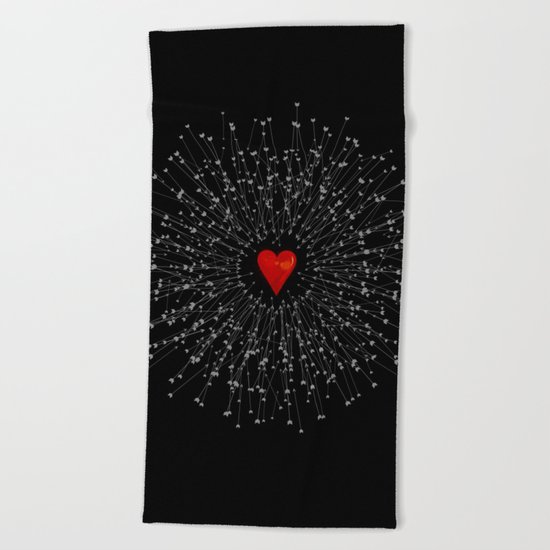 Heart&Arrows_BLACK Beach Towel