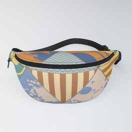 Multi Patterned Geometric Triangles Fanny Pack