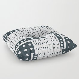 Dots & Dashes - Black and White Floor Pillow