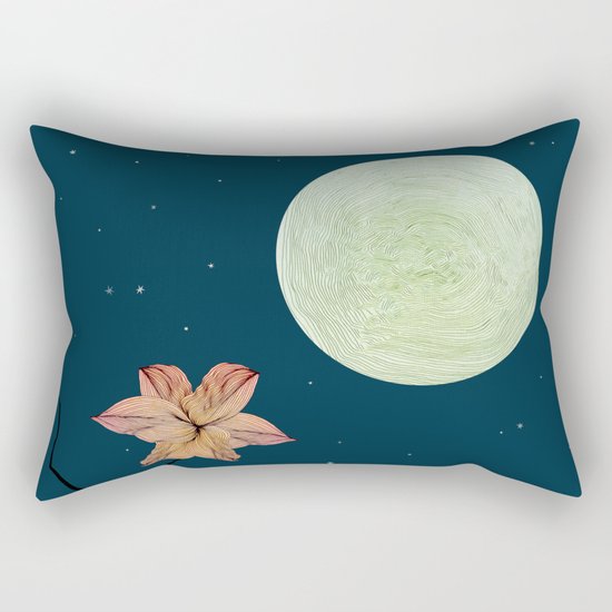 Moonlit Flower Rectangular Pillow