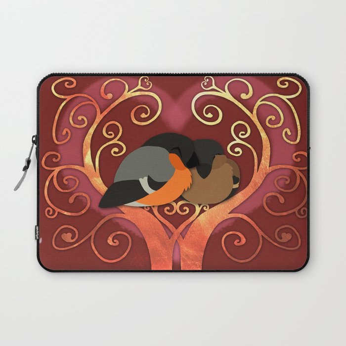 Valentine Bullfinches Laptop Sleeve