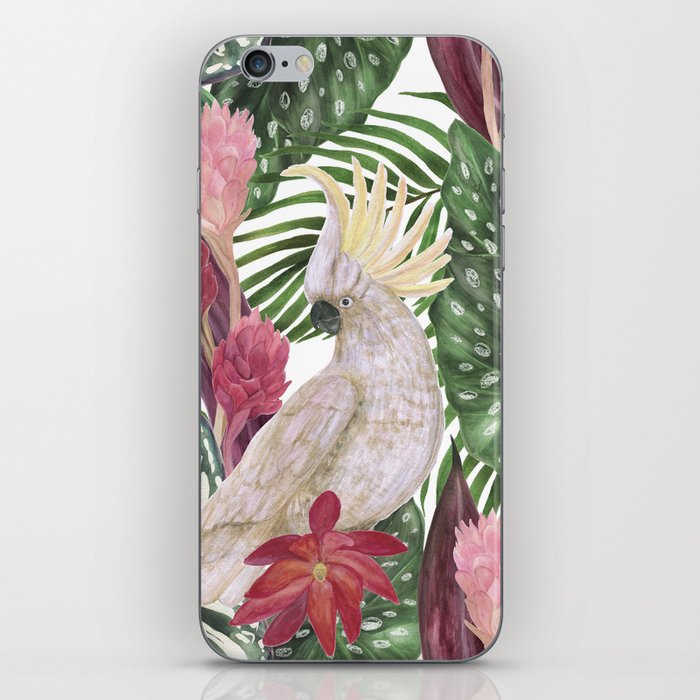 Tropical Jungle Cockatoo Birds Botanical iPhone Skin