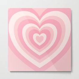 Pink Love Hearts  Metal Print | Light Pink, Cool, Watercolor, Loveheart, Abstract, Graphicdesign, Trending, Pink, Cute, Pastel Colors 