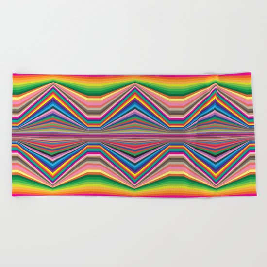 Colorful optic work Beach Towel