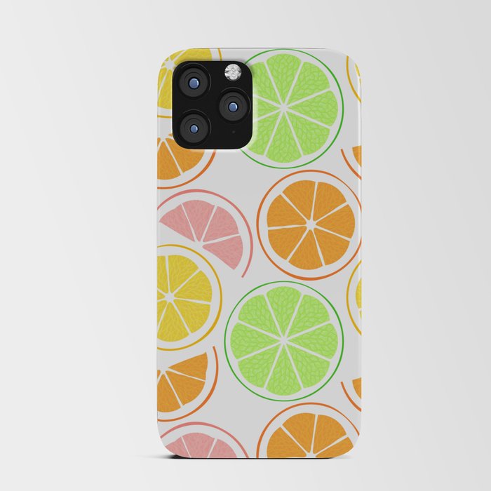 Citrus fruit circle slice seamless pattern illustration iPhone Card Case