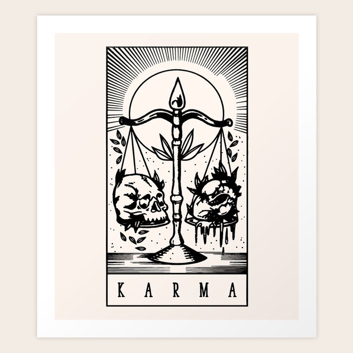 Karma Tarot Card Art Print by Visionary Sea Society6