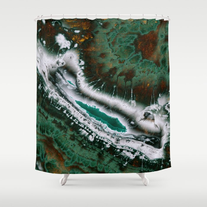 Emerald Agate Abstract Shower Curtain