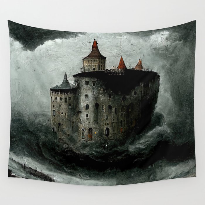 Castle in the Storm Wall Tapestry by AM Fine Art Prints Society6