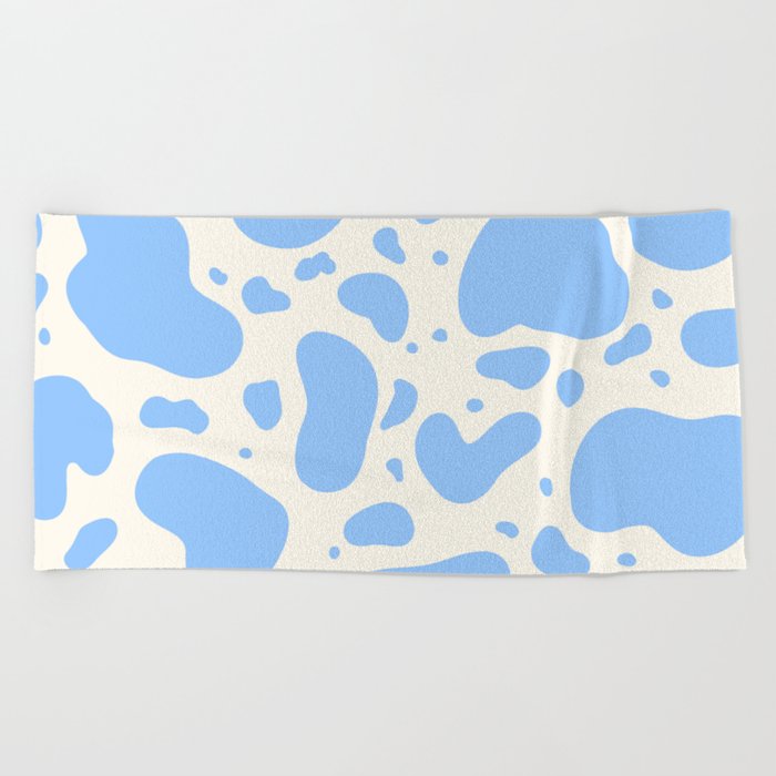 Blue cow print Beach Towel