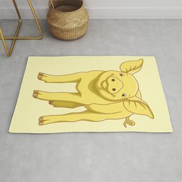Cute Piglet July 17 Yellow Pig Day Rug