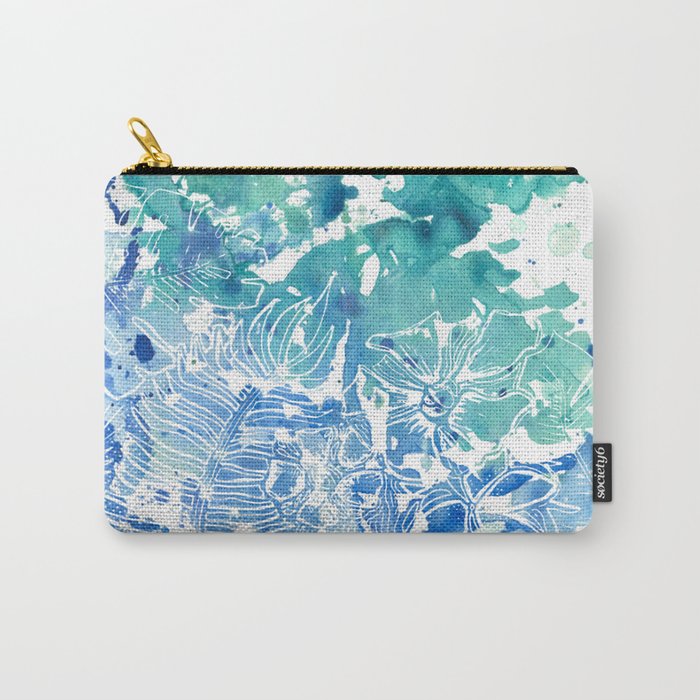 Tropical watercolor imprint Carry-All Pouch