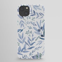 Blue Eucalyptus Pattern iPhone Case