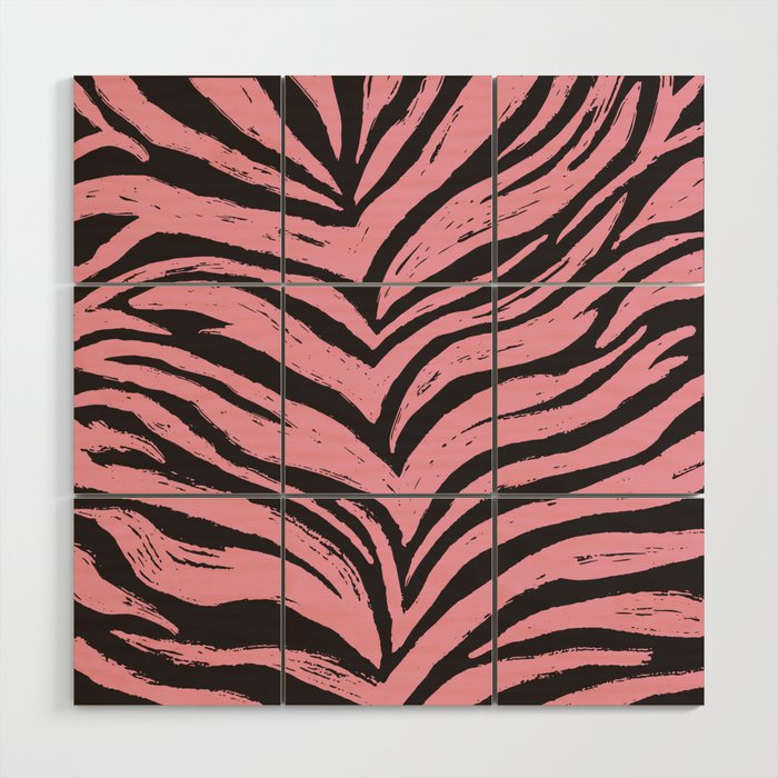Pink Black Zebra Print Tiger Stripes Animal Print - Girly Eighties 80s Art  Print by SquirrelCoffeeDesign | Society6