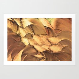 Shu Art Print | Waves, Textured, Painting, Feathers, Bronze, Brown, Silky, Streetart, Swirls, Pattern 