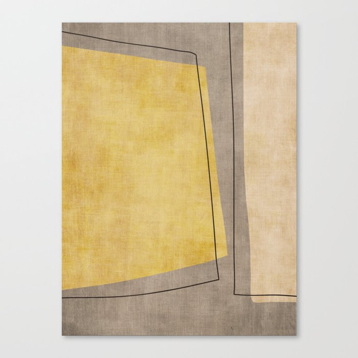 Mustard Beige Contemporary Abstract I Canvas Print
