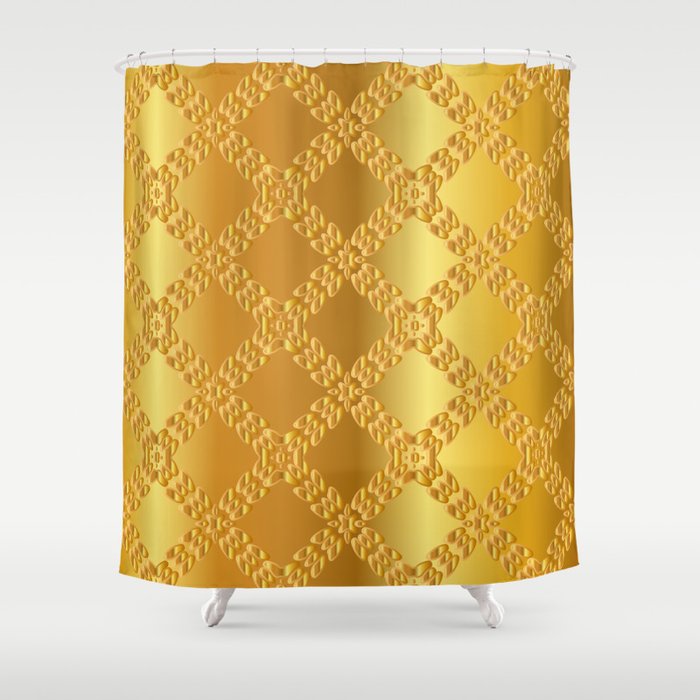Gold metal texture background illustration. Shower Curtain