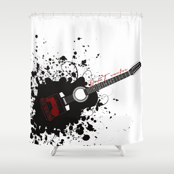 Guitar Splatter Shower Curtain