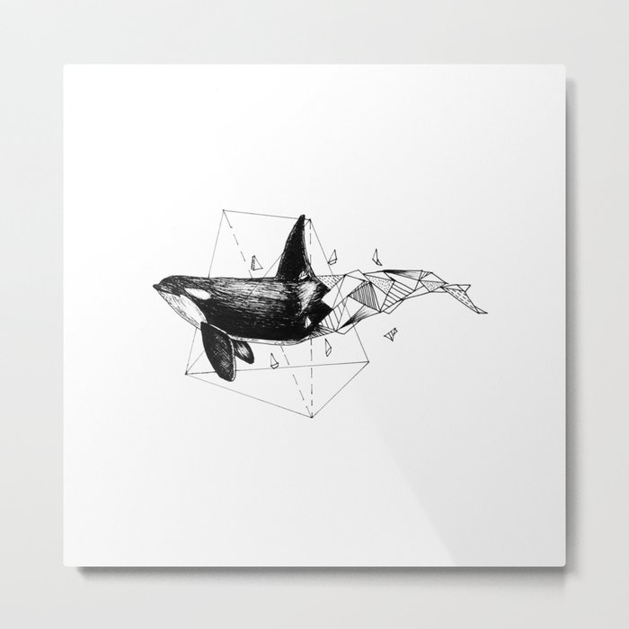 Geometric Season1:1 Whale Metal Print