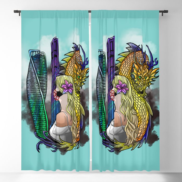 Dragon City color Blackout Curtain