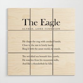 The Eagle - Alfred, Lord Tennyson Poem - Literature - Typography Print 1 Wood Wall Art