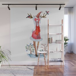 Fashion Christmas Deer 3 Wall Mural