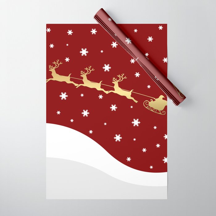 Red Christmas Santa Claus Wrapping Paper by Absentis