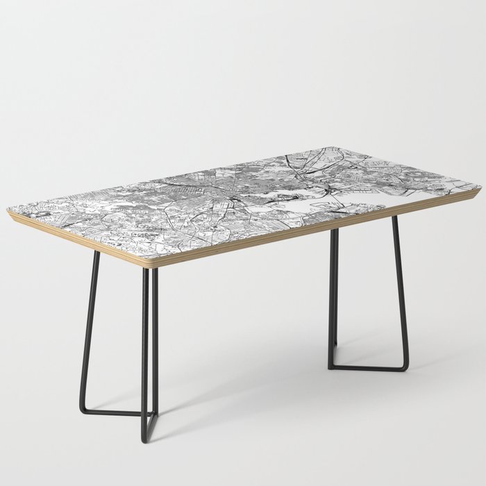 Baltimore White Map Coffee Table