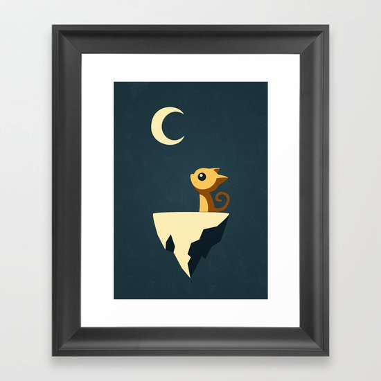 Moon Cat Framed Art Print
