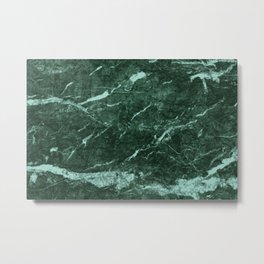 Dark Green Marble texture Metal Print