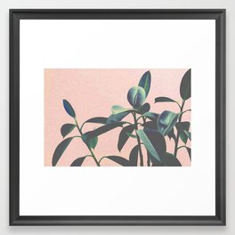 Pink Tropical Leaves Framed Art Print