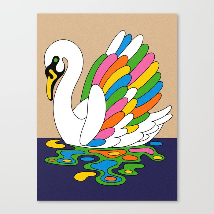 Vintage Timeless Swan Canvas Print