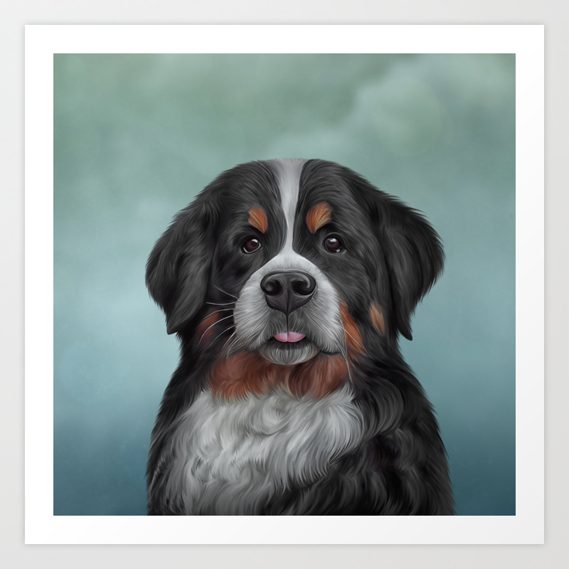 Drawing Bernese Mountain Dog 6 Art Print By Bonidog | Society6