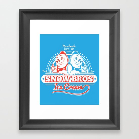 Snow Bros Ice Cream Framed Art Print
