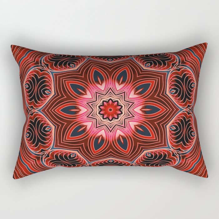 Red Matter Mandala Rectangular Pillow