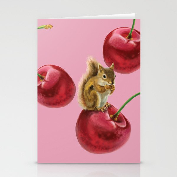 Cherry-Squirrel Stationery Cards