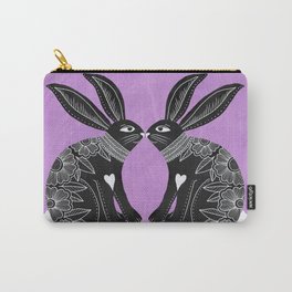 Folk Art Bunny Carry-All Pouch