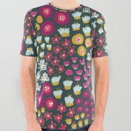 Moody Blooms Pattern All Over Graphic Tee