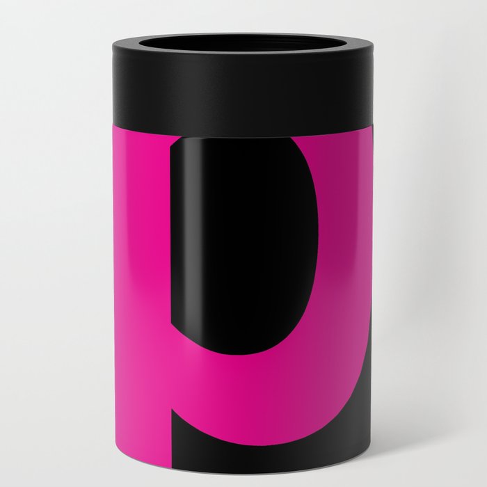 letter P (Magenta & Black) Can Cooler