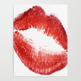 Lips Illustration, Red Lipstiick for Girls, Home Decor, Wall ART ,Poster, Mugs,iPhone Case Poster