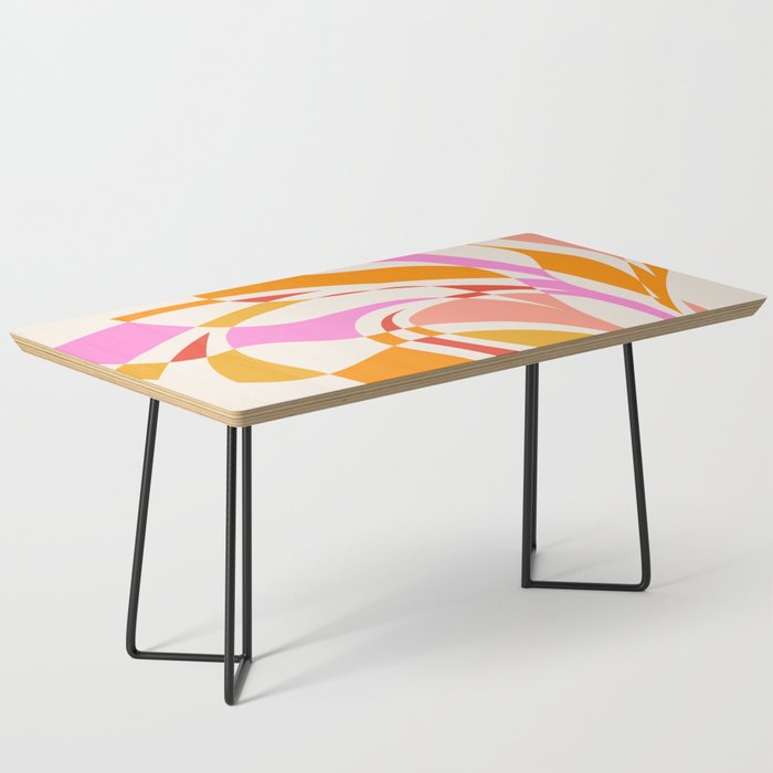 GROW YOUR OWN WAY with Liquid retro abstract pattern in Pink and Orange Coffee Table