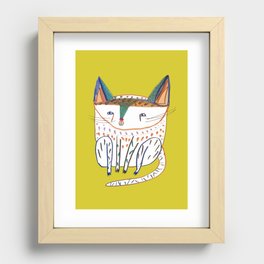 Cat. cats, kitten, cat art, cat illustration, cat pattern Recessed Framed Print