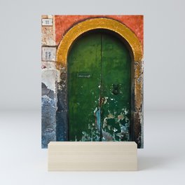 Magic Green Door in Sicily Mini Art Print