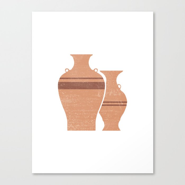 Greek Pottery 22 - Hydria - Terracotta Series - Modern, Contemporary, Minimal Abstract - Light Brown Canvas Print