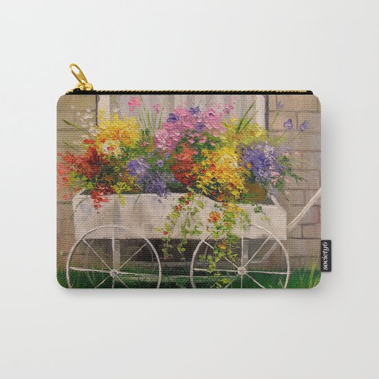 Old wagon with flowers Carry-All Pouch