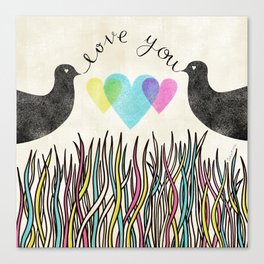 Love in the grass Canvas Print